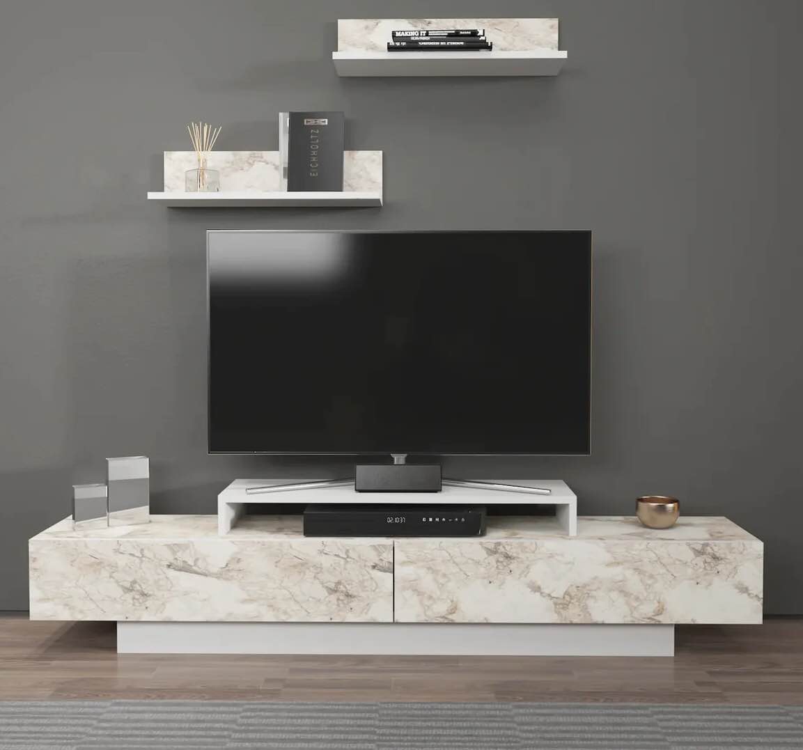 Lusi 71 inches Wide TV Stand & Media Console for TVs up to 80 inches
