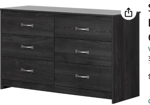South Shore Tassio 6-Drawer Double Dresser Storage Unit,
