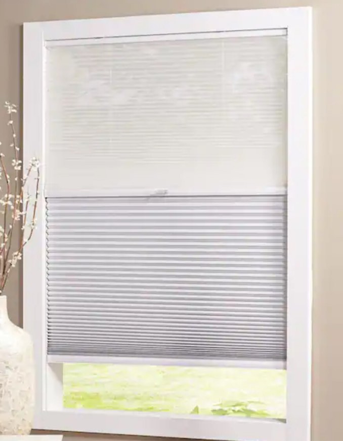 Snow Drift/Shadow White Day and Night Cordless Cellular Shades -35 in W x 64 in L (Actual Size 34.75 in W x 64 in L.) 