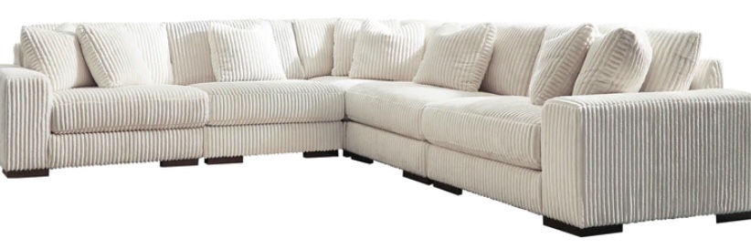 Corduroy Sectional, Cream Velvet Color, INCOMPLETE SET, armless seat only