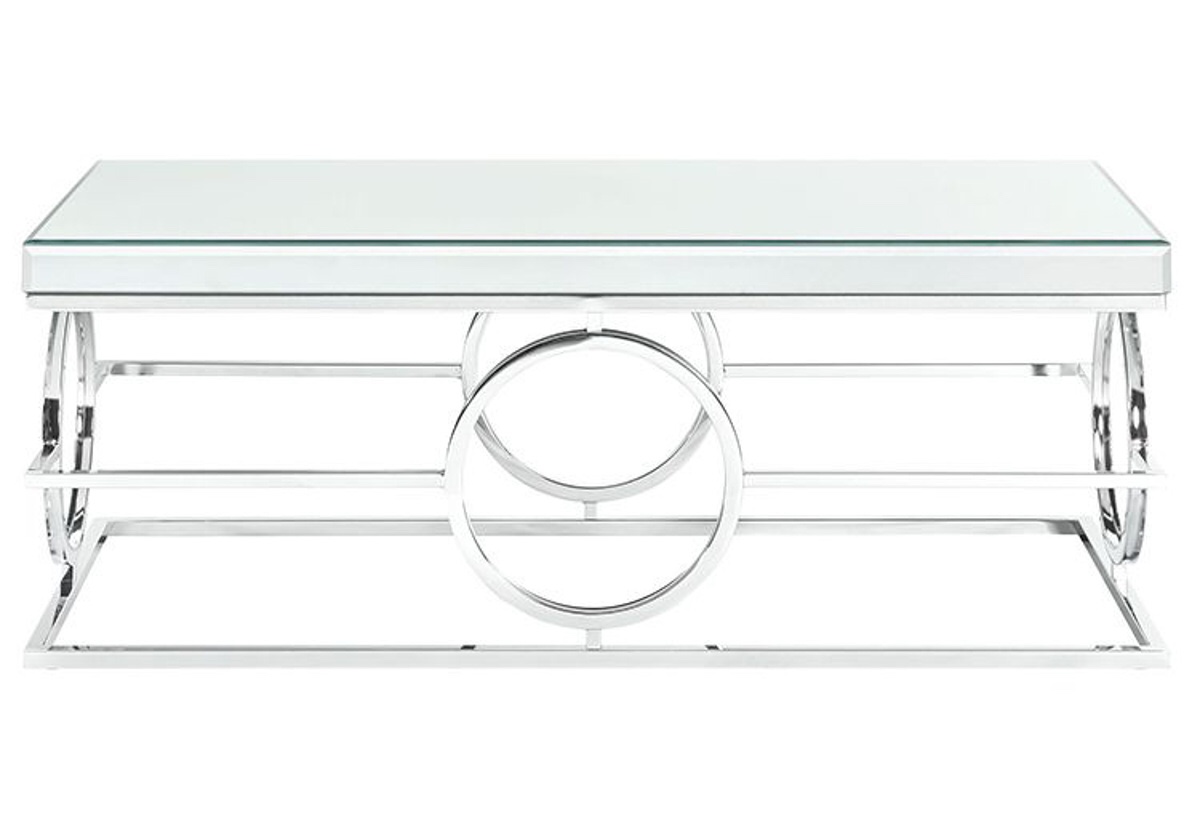 PEARL COCKTAIL TABLE WITH CASTERS(side of table glass is broken)