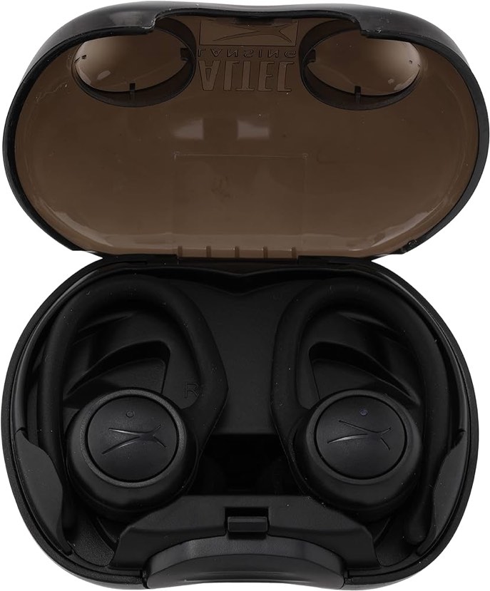 Altec Lansing True Evo Sport Truly Wireless Earphones, 6 Hours of Battery Life, Weatherproof Design, Includes Wireless Charging Case, Black (MZX758-BLK-AMZ)