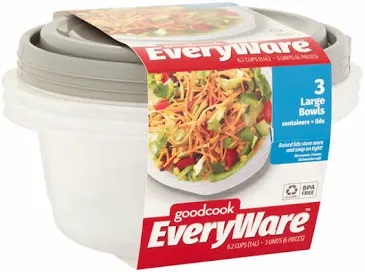 Goodcook Everyware Large Round Food Storage Containers, 3 Ct