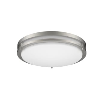 PROJECT SOURCE 1-Light 14-in Brushed Nickel LED Flush Mount Light