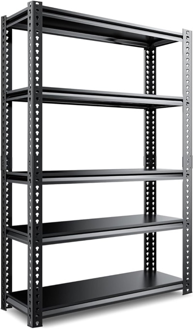 garage 5- shelf steel shelving black