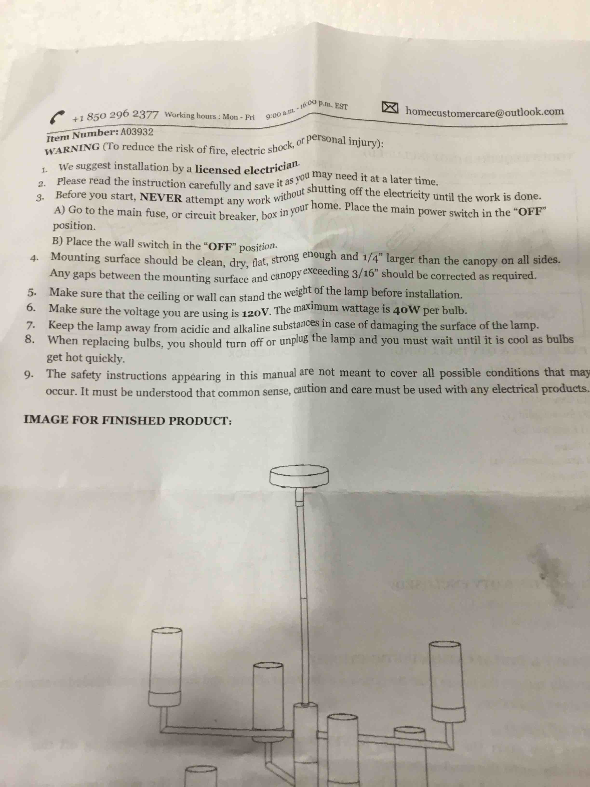 Modern gold metal chandelier With six lights