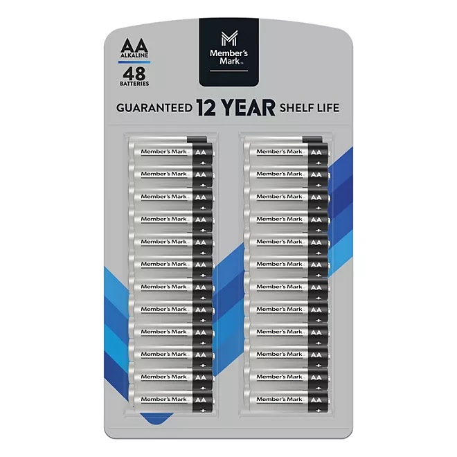 Member's Mark Alkaline AA Batteries, 48 Pack (Only 38/48)