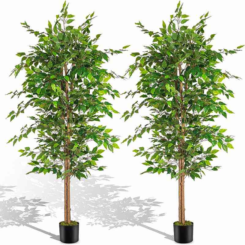 Panlaolao Artificial Olive Tree Tall Fake Potted Natural Silk Tree with Planter Large Faux Olive Branches Fruits Artificial Tree for Modern Living Room Office Floor Decor Indoor Gift 6Ft (72'')