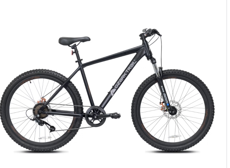 Ozark Trail 27.5" Vibe Mountain Bike, Large Frame, Black, Adult, Unisex