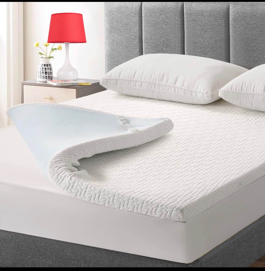 bedluxury 3 Inch Cooling Full Size Gel Mattress Topper Gel Memory Foam , High Density Soft Foam Mattress Pad Cover for Back Pain, Bed Topper with Removable Breathable Bamboo Cover