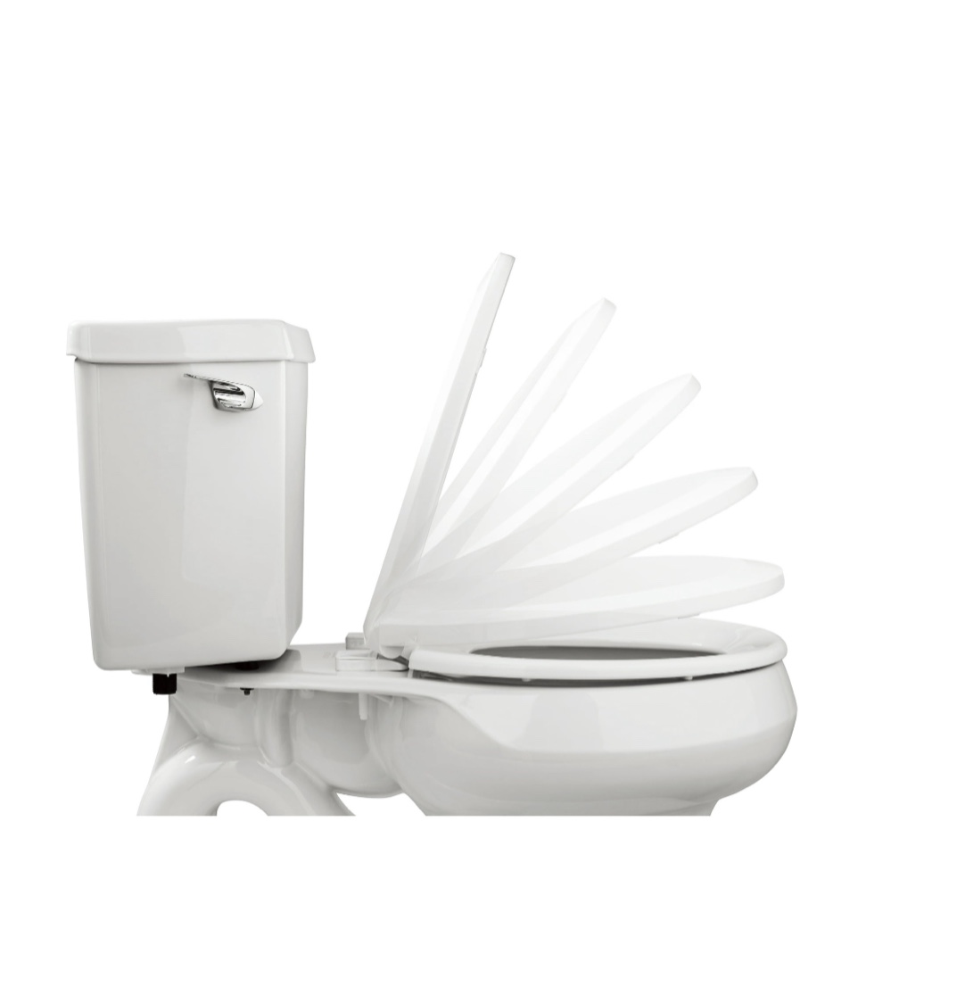 Mainstays Plastic Elongated Unisex 2-in-1 Potty Training Toilet Seat in Daisy White Toilet Seat
