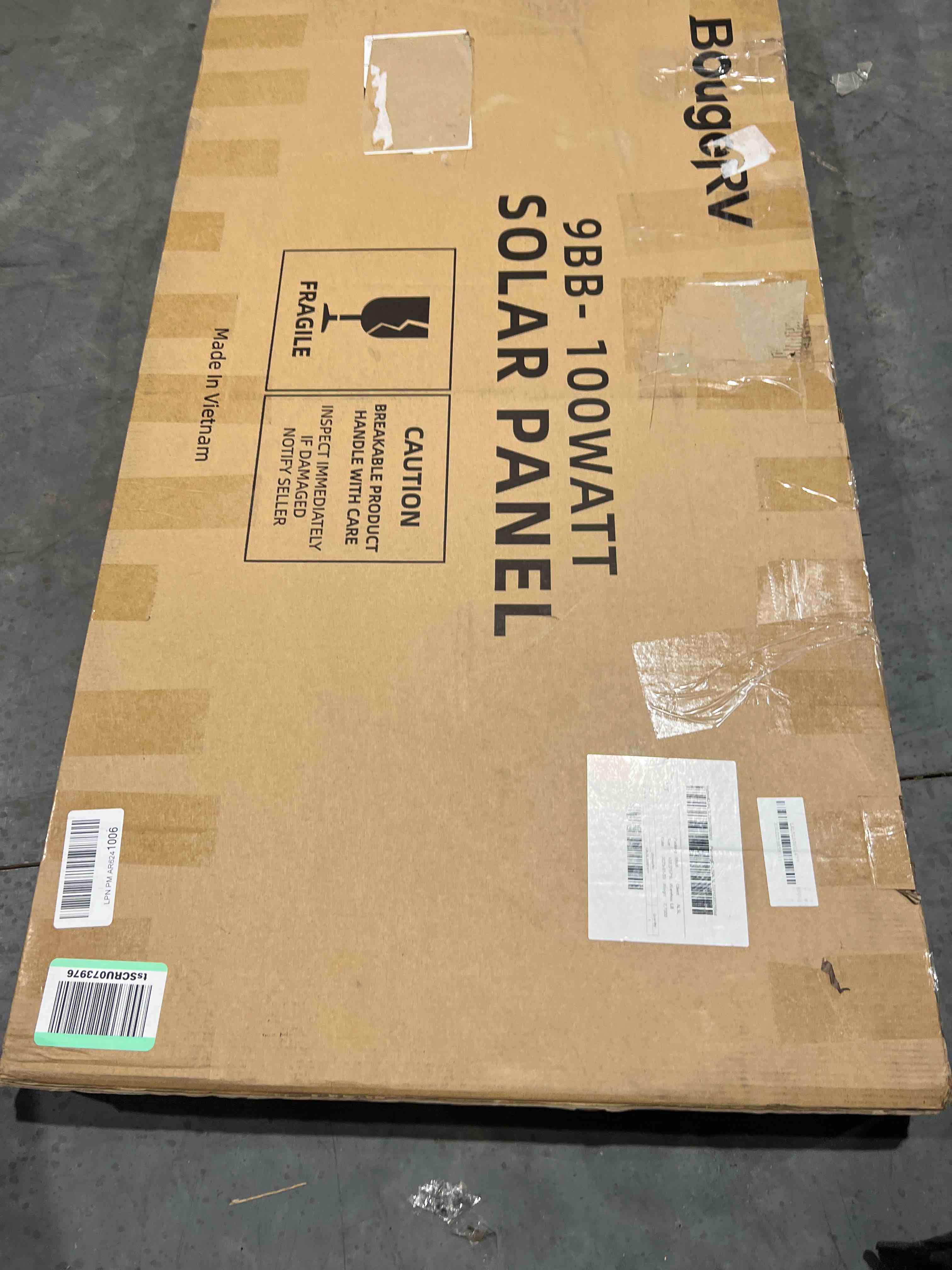 BougeRV 9BB 100 Watts Mono Solar Panel,21.9% High Efficiency Half-Cut Cells Monocrystalline Technology Work with 12 Volts Charger for RV Camping Home Boat Marine Off-Grid. Black