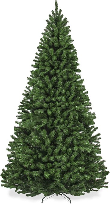 Holiday Christmas Tree for Home, Office, Party Decoration Tips, Easy Assembly, Metal Hinges & Foldable Base with Lights