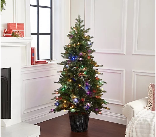 Bethlehem Lights 5' Green Mixed Bulb Urn Tree