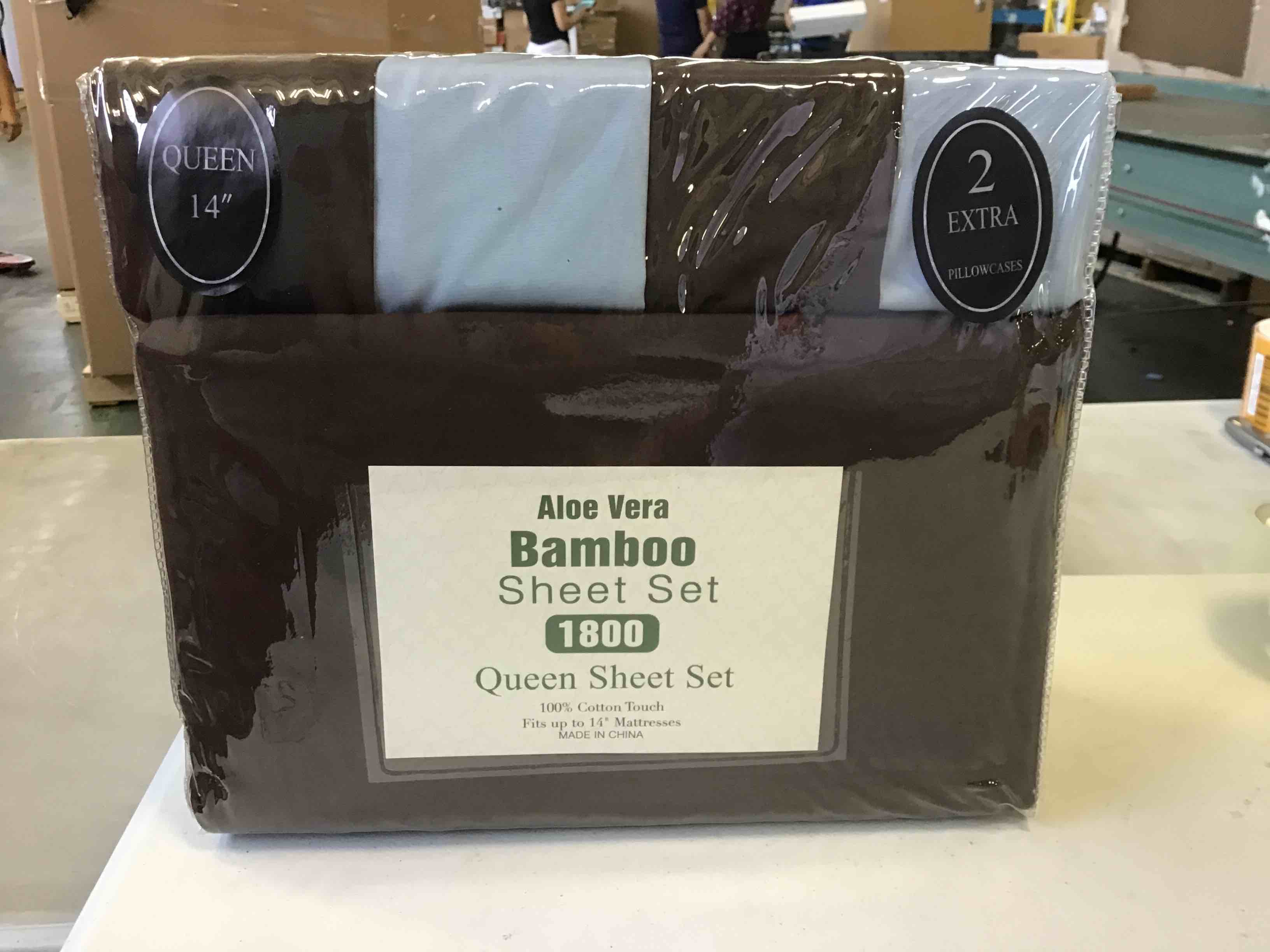 Aloe Vera bamboo sheet set 1800 thread count Queen sheet set