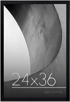 Americanflat 24x36 Poster Frame in Black with Polished Plexiglass - Thin Border 24 X 36 Inch Large Picture Frame for Wall, Poster Frames in Horizontal or Vertical Format