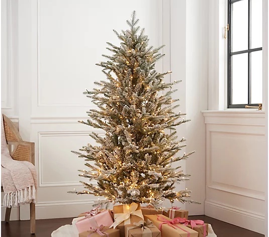 Bethlehem lights micro Lee 5’ flocked Christmas tree with storage 