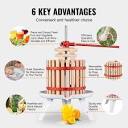 VEVOR-Fruit-Wine-Press-1-6-Gal-6-l-Solid-Wood-Basket-with-6-Blocks-Manual-Juice-Maker-Pole-Handle-for-Kitchen-and-Home