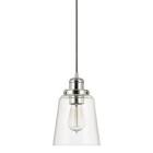 Home-Decorators-Collection-Melton-1-Light-Polished-Nickel-Pendant-with-Clear-Glass-Shade-and-Silver-Cord