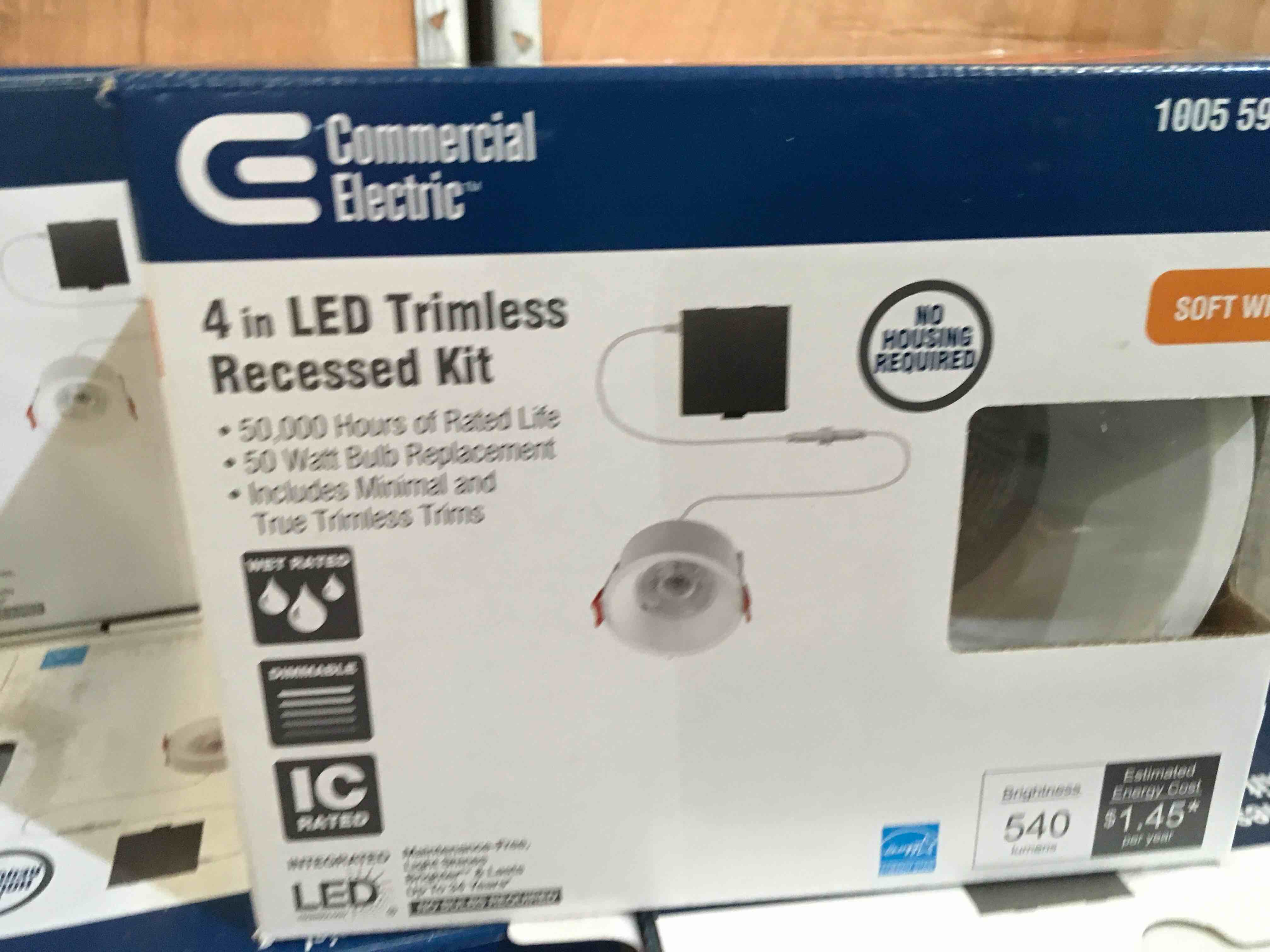 Commercial Electric 4 Pack 4in LED Trimless Recessed Kit Soft White 1004 591 780
