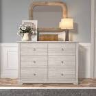 dusty grey oak 6 drawer dresser 