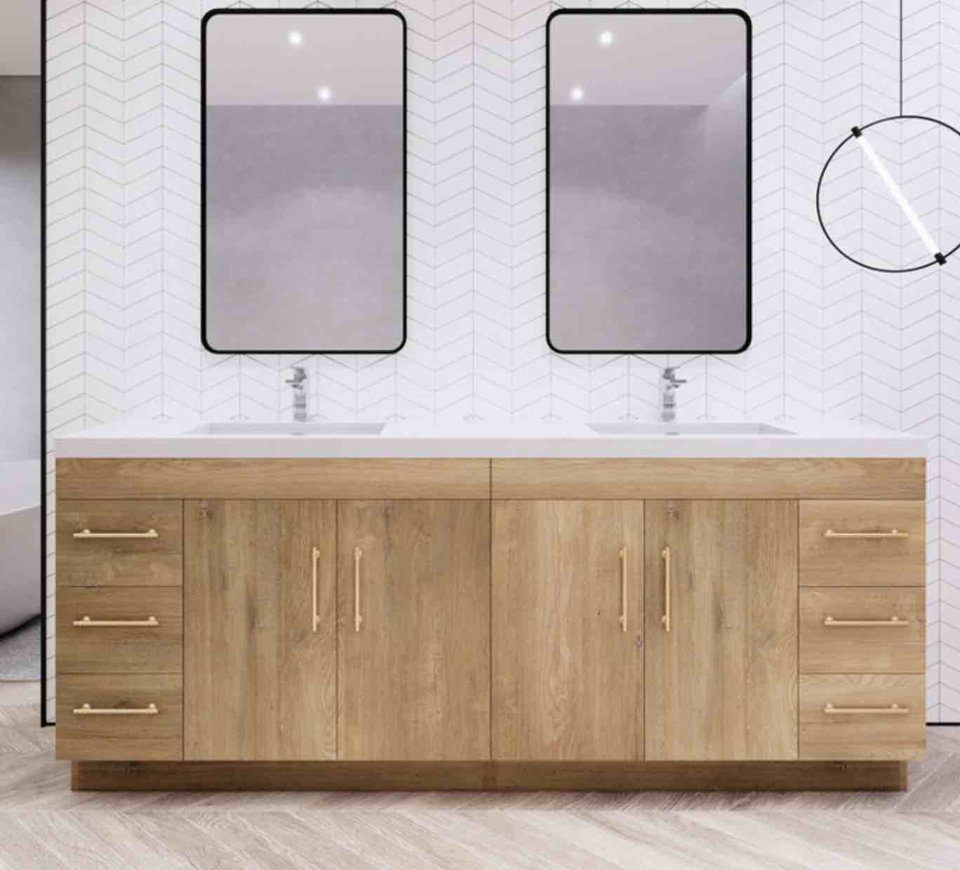 Elsa 84 Inch Bathroom Vanity (incomplete top only)