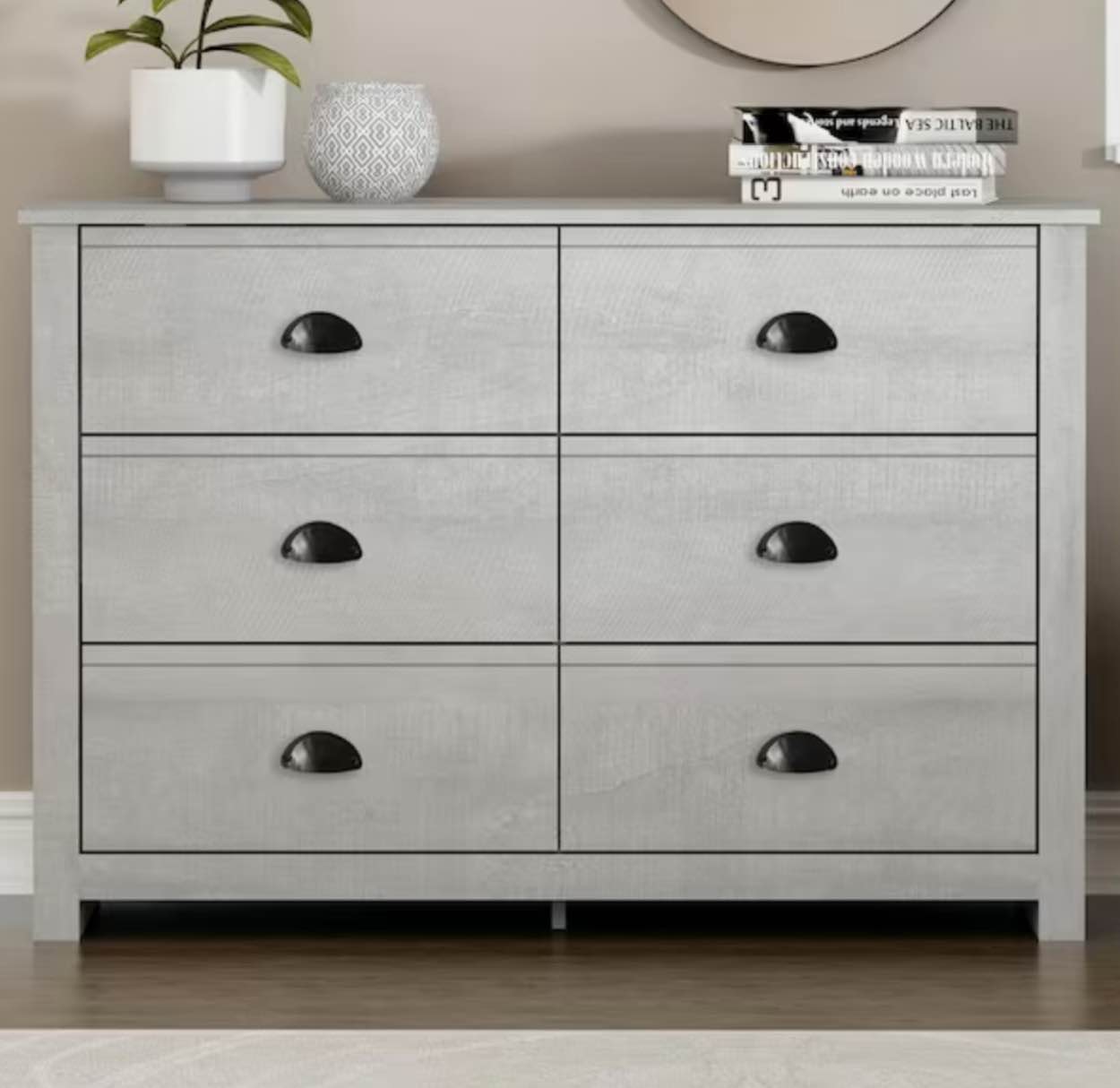 6 drawer dresser dusty grey oak 