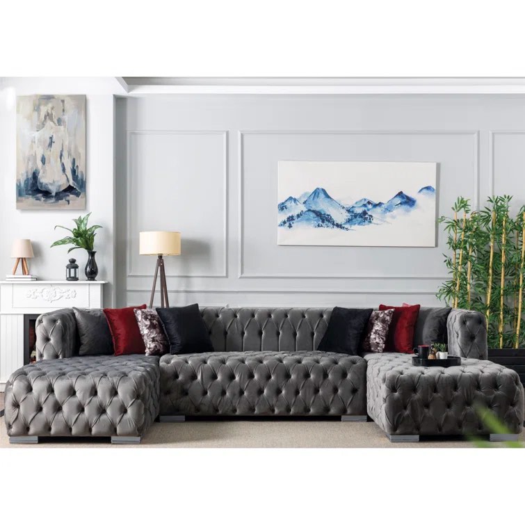 Verble 3 - Piece Velvet Sectional