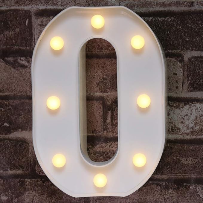 Pooqla LED Marquee Letter Lights Sign, Light Up Alphabet Letter for Home Party Wedding Decoration O