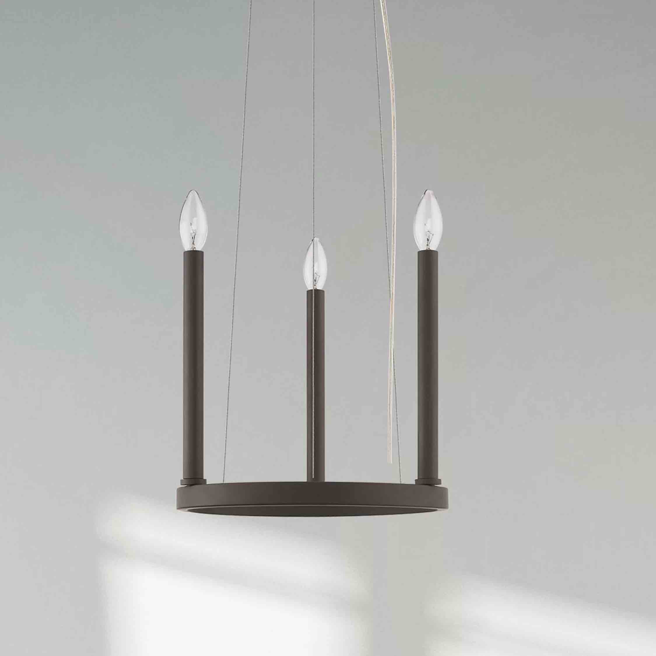 Gus 3 - Light Candle Style Wagon Wheel Chandelier