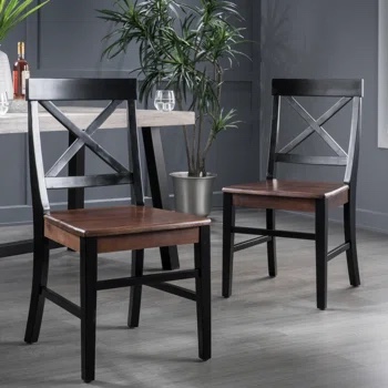 Hitz Solid Wood Cross Back Side Chair