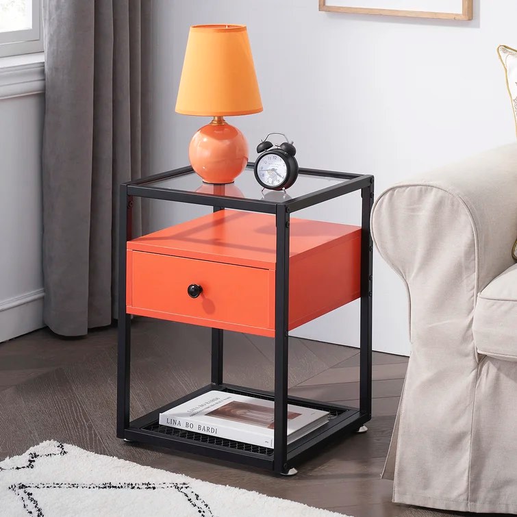 Auxter 21.7'' Tall Glass Nightstand