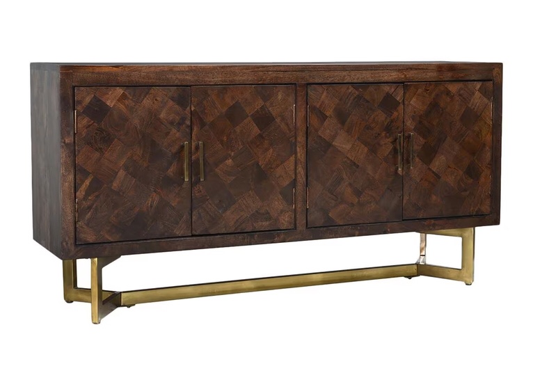 Classic Home Kade 72" Sideboard in Brown and Antique Bronze