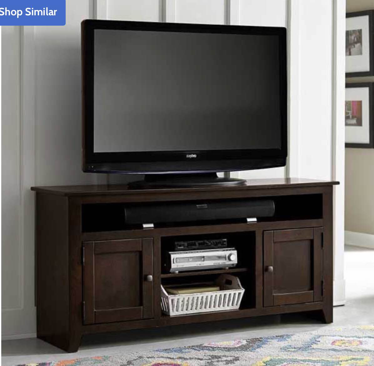 58" TV Console, Dark Pine