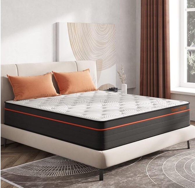Sweetnight Queen Size Mattress, 14 Inch Plush Pillow Top Hybrid Mattress, Cooling-Gel Memory Foam Queen Mattress with Individual Pocket Innerspring for Motion Isolation & Balance Support
