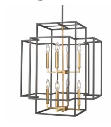 8 Light Pendant in Transitional Style - 22 Inches Wide by 28 Inches High Open Frame Cage