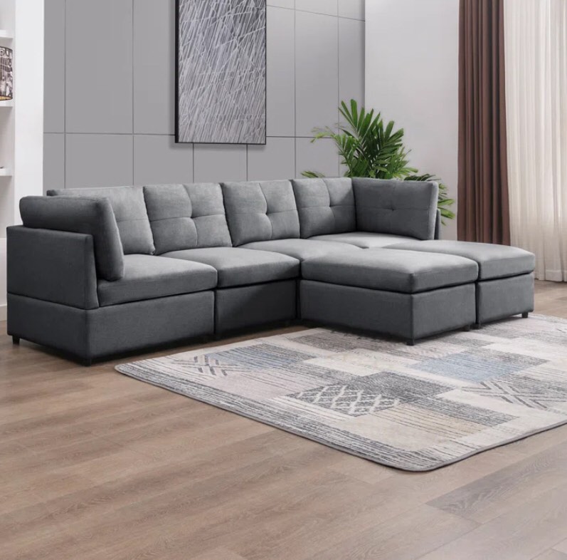 Burmah Latitude Run® Modern U Shaped Convertible Sofa Couch, Modular ...