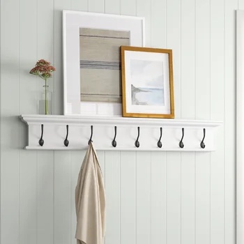 Angellique Solid Wood 8 - Hook Wall Mounted Coat Rack