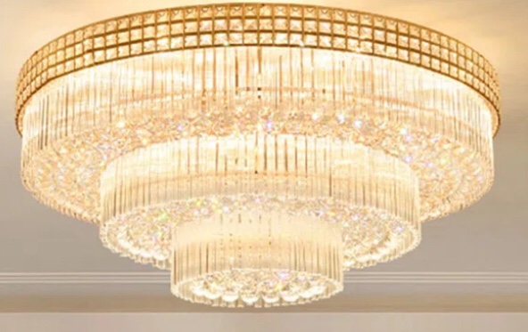 32 3-Layer Crystal Luxury LED Remote Control Ceiling Lamp
