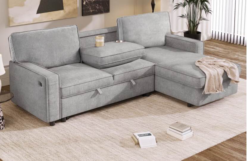  sectional sofa With storage and two cup holders (similar to stock photo incomplete) 