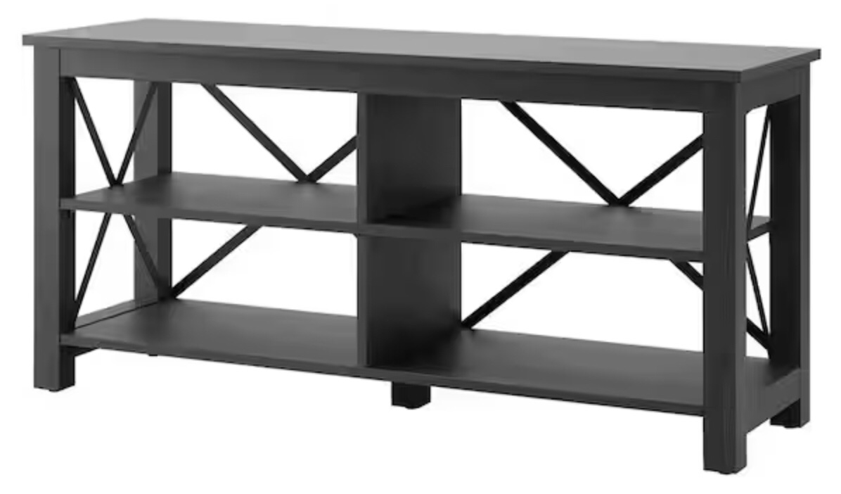 Tv console in charcoal gray finish 