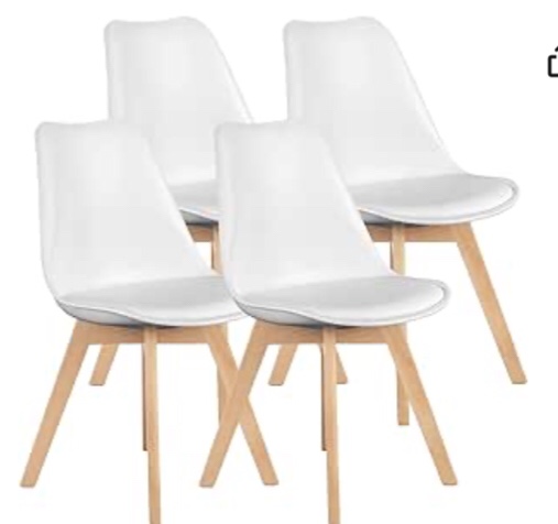 4 pc white dining chairs 