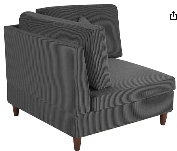 UIXE 160" Large Modular Sectional Sofa Couch, 4 Seat Upholstered Sectionals Furniture Sofa Set Living Room Convertible Lounge Chaise, Modern Memory Foam Sleeper Sofa Bed with Throw Pillows, Gray, (incomplete, corner piece only) 