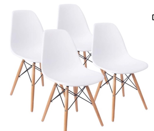 4pc white chairs 