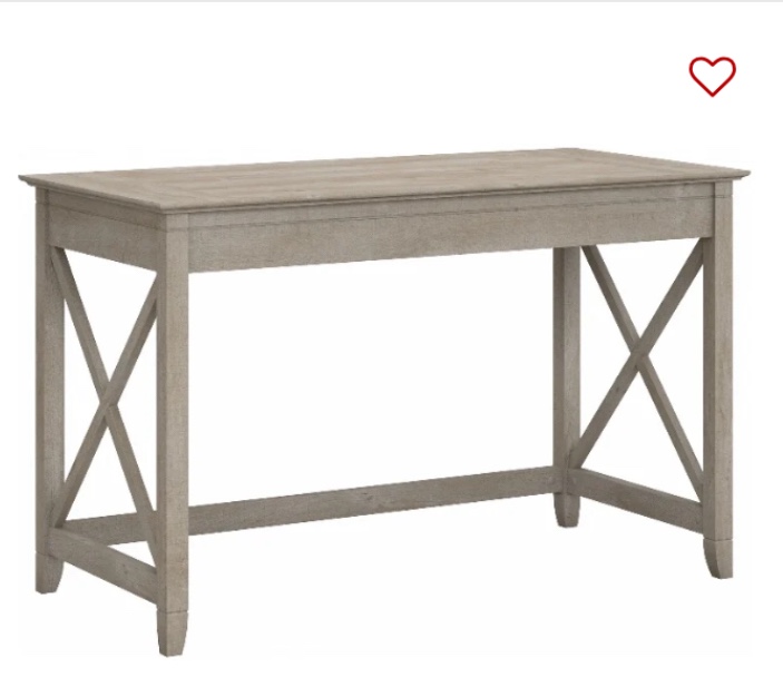 Bush Furniture Key West 48W Writing Desk in Washed Gray 