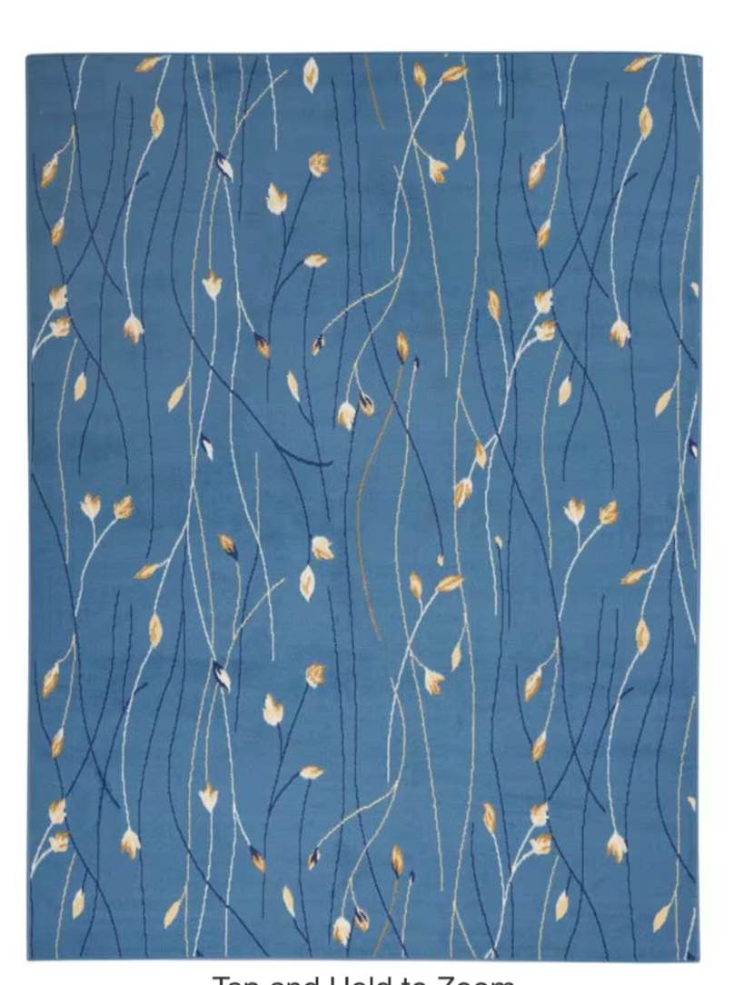 Trumbull Floral Light Blue Area Rug 8’ x 10’