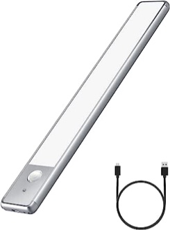 EZVALO Under Cabinet Lights, Wireless Rechargeable Motion Sensor Light Indoor, Dimmable Led Closet Light Battery Operated Under Cabinet Lighting, Under Counter Lights for Kitchen, Wardrobe 5000K(Cool)