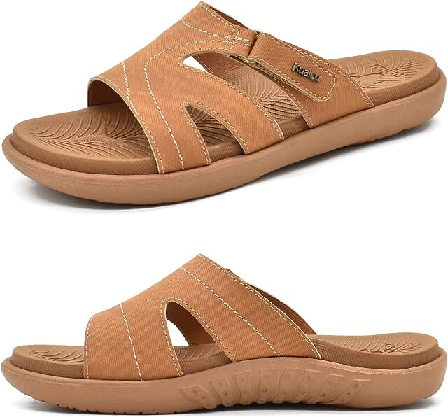 Kuaila Womens Fashion Orthotic Slides Ladies Lightweight Athletic Yoga Mat Sandals 