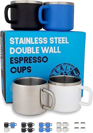 Stainless Steel Double Wall Espresso Cups