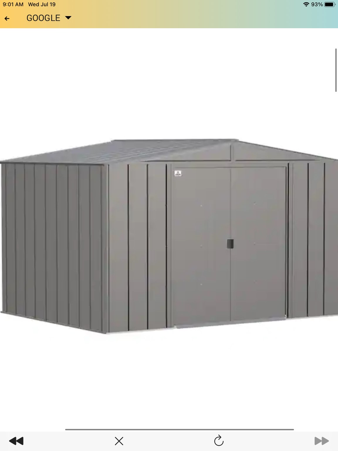 Classic 10 ft. W x 8 ft. D Charcoal Steel Storage Shed
